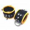 Leather Handcuffs - Black/Yellow 29360M4M Leather Handcuffs - Black/Yellow