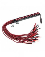 Leather flogger with 12 plaited strings