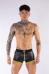 Neoprene Pouch Shorts Black Yellow 340320MRB Neoprene Pouch Shorts Black Yellow
