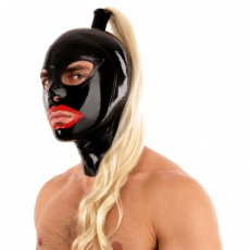 Redlips latex balaclava, blonde hair 14930M4M Redlips latex balaclava, blonde hair