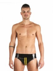 Rubber Jock Strap Black Yellow 315020MRB Rubber Jock Strap Black Yellow