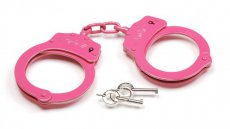 UZI handcuff with chain in pink